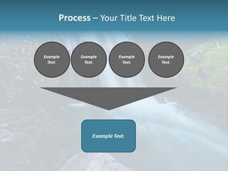 A Waterfall With Blue Water In The Middle Of A Forest PowerPoint Template