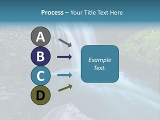 A Waterfall With Blue Water In The Middle Of A Forest PowerPoint Template