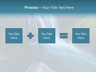 A Waterfall With Blue Water In The Middle Of A Forest PowerPoint Template