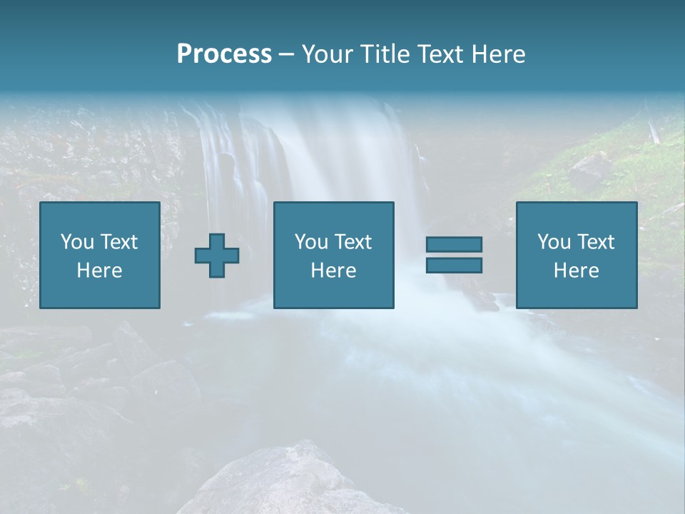 A Waterfall With Blue Water In The Middle Of A Forest PowerPoint Template