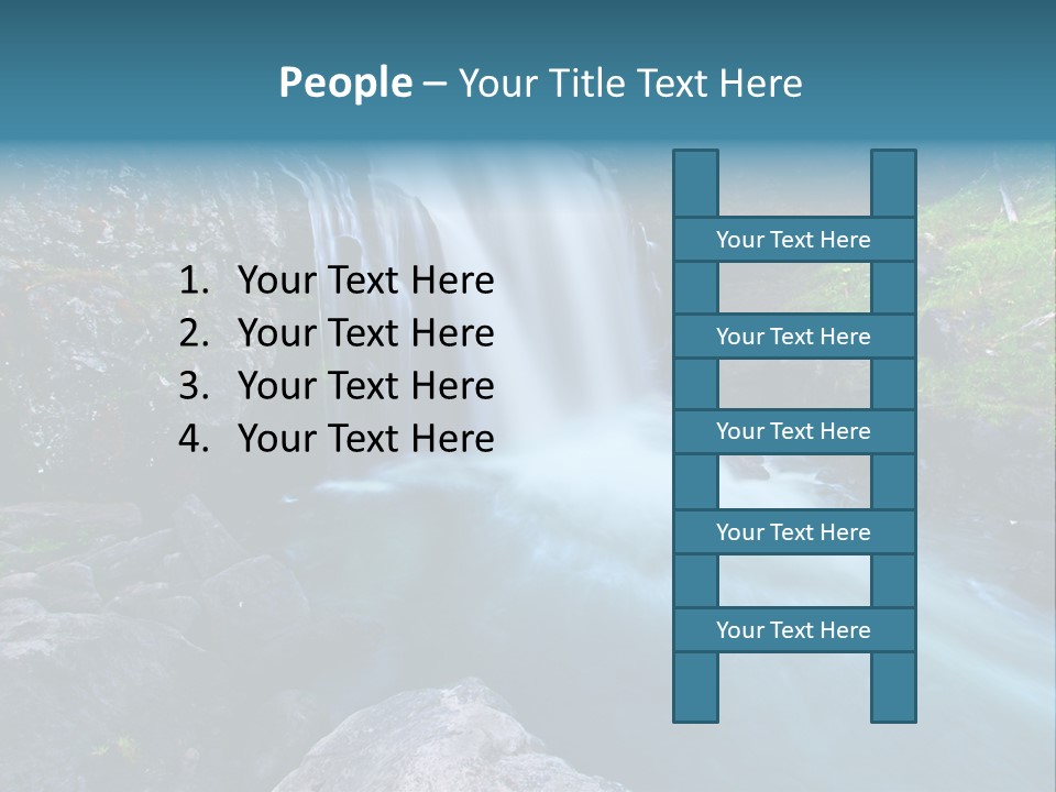 A Waterfall With Blue Water In The Middle Of A Forest PowerPoint Template