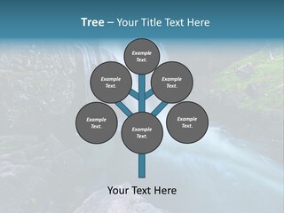 A Waterfall With Blue Water In The Middle Of A Forest PowerPoint Template