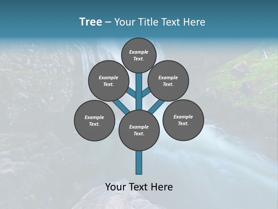 A Waterfall With Blue Water In The Middle Of A Forest PowerPoint Template