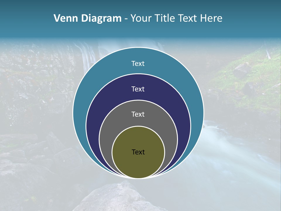 A Waterfall With Blue Water In The Middle Of A Forest PowerPoint Template