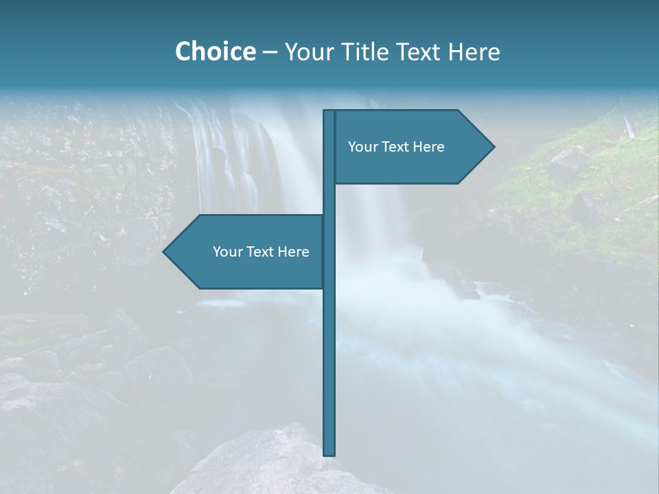 A Waterfall With Blue Water In The Middle Of A Forest PowerPoint Template