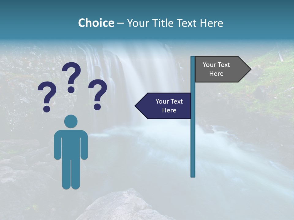 A Waterfall With Blue Water In The Middle Of A Forest PowerPoint Template
