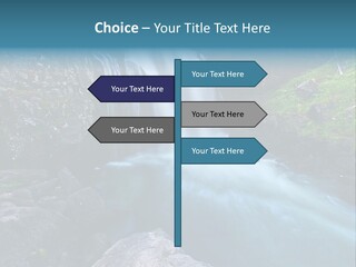 A Waterfall With Blue Water In The Middle Of A Forest PowerPoint Template