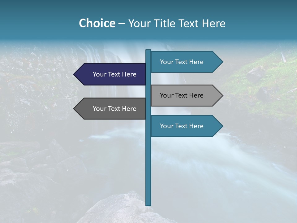 A Waterfall With Blue Water In The Middle Of A Forest PowerPoint Template