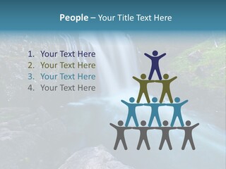 A Waterfall With Blue Water In The Middle Of A Forest PowerPoint Template