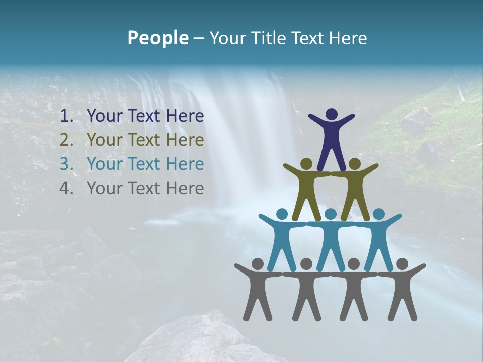 A Waterfall With Blue Water In The Middle Of A Forest PowerPoint Template