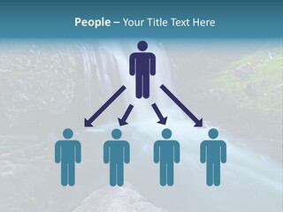 A Waterfall With Blue Water In The Middle Of A Forest PowerPoint Template