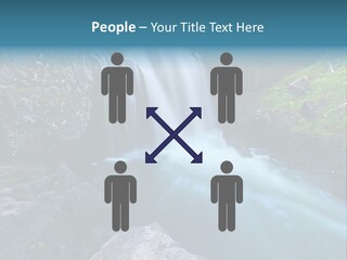 A Waterfall With Blue Water In The Middle Of A Forest PowerPoint Template