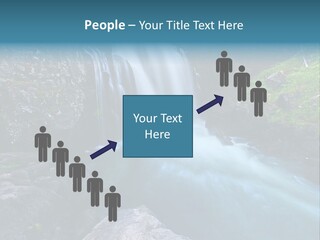 A Waterfall With Blue Water In The Middle Of A Forest PowerPoint Template