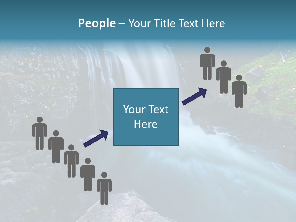 A Waterfall With Blue Water In The Middle Of A Forest PowerPoint Template