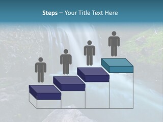 A Waterfall With Blue Water In The Middle Of A Forest PowerPoint Template