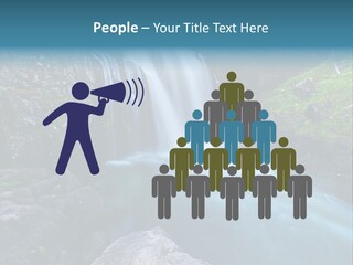 A Waterfall With Blue Water In The Middle Of A Forest PowerPoint Template