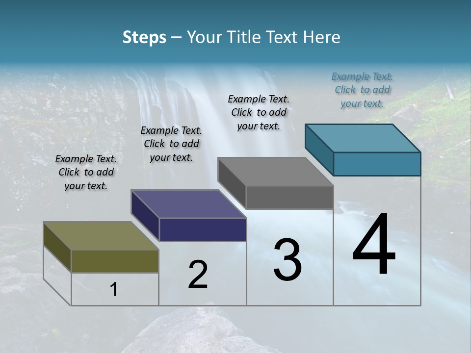 A Waterfall With Blue Water In The Middle Of A Forest PowerPoint Template