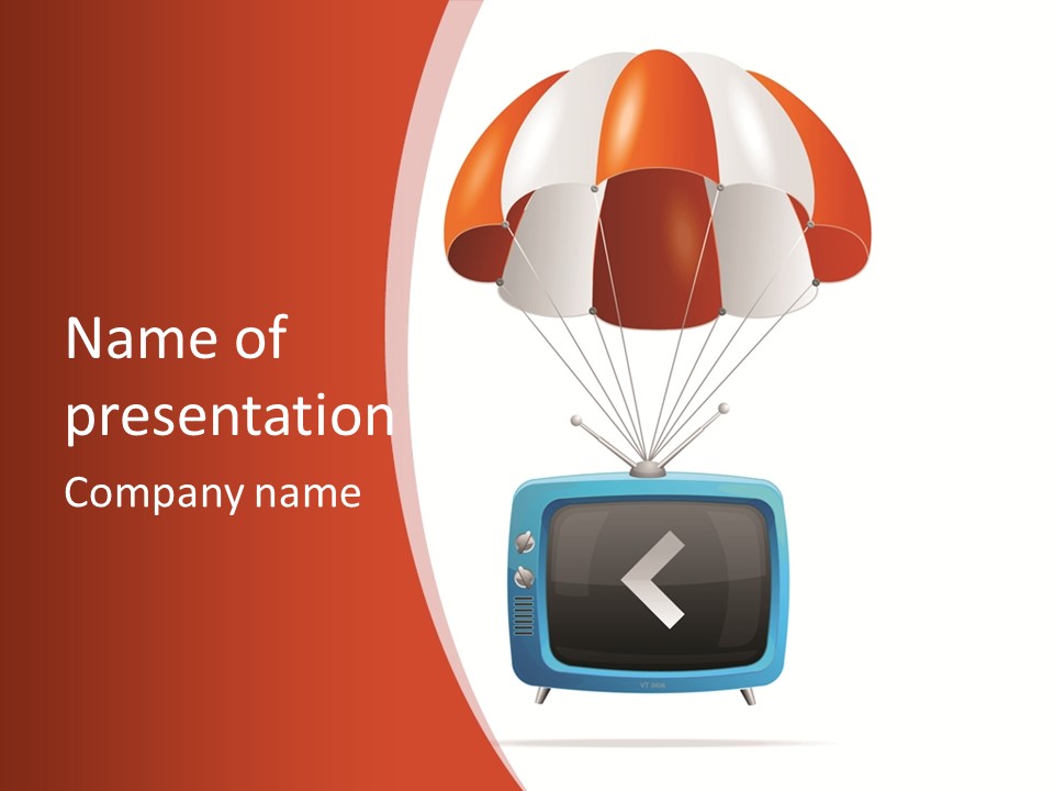A Television With A Parachute On Top Of It PowerPoint Template