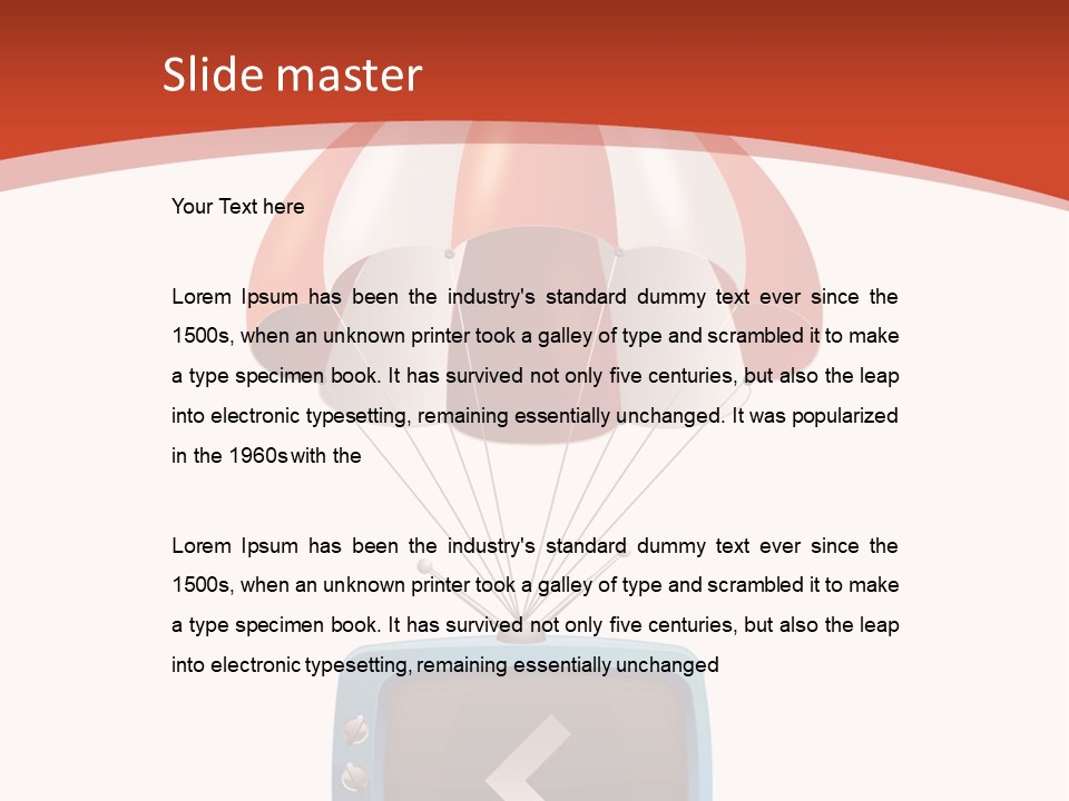 A Television With A Parachute On Top Of It PowerPoint Template