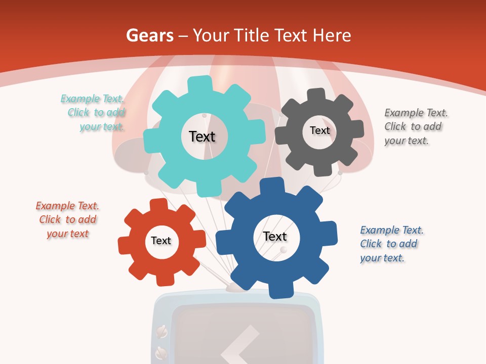 A Television With A Parachute On Top Of It PowerPoint Template