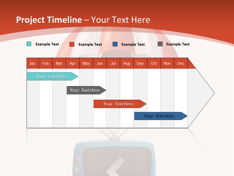 A Television With A Parachute On Top Of It PowerPoint Template