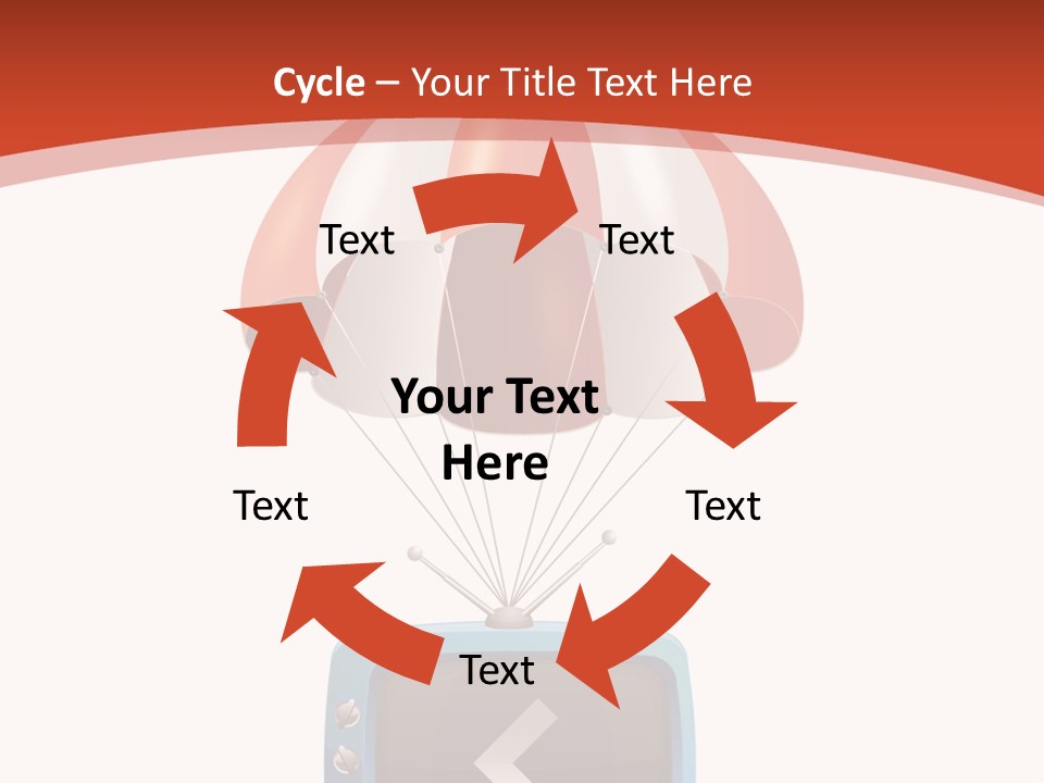 A Television With A Parachute On Top Of It PowerPoint Template