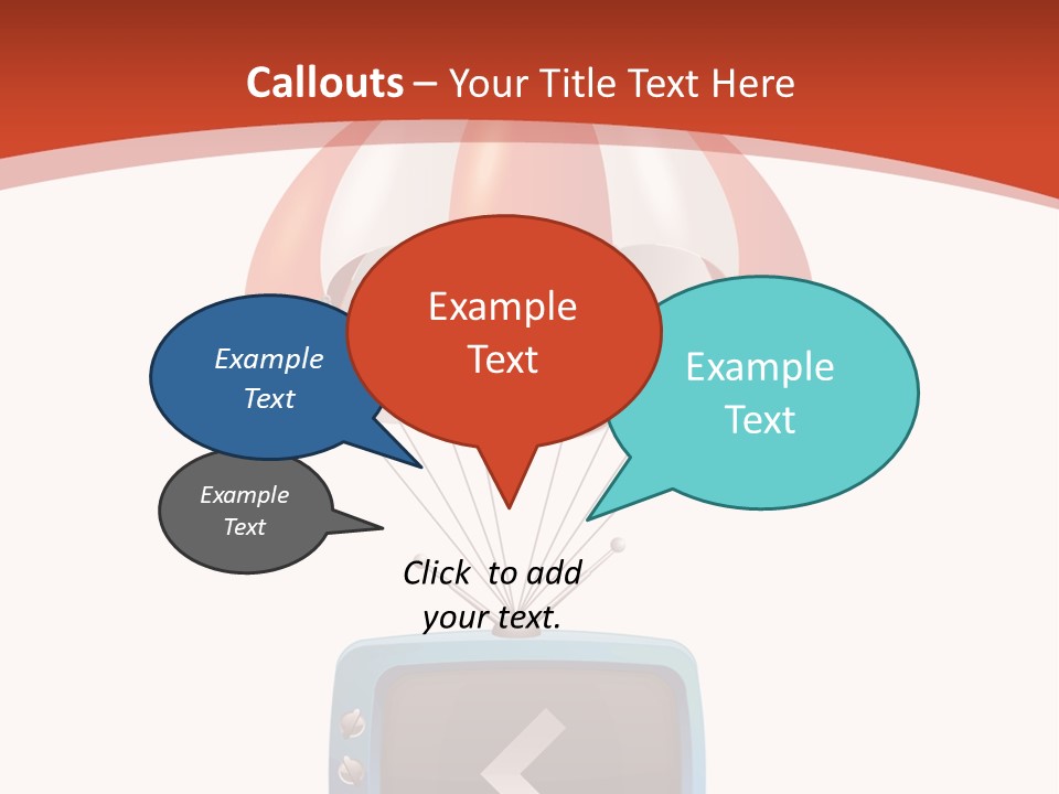 A Television With A Parachute On Top Of It PowerPoint Template