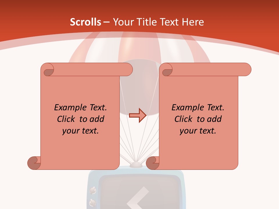 A Television With A Parachute On Top Of It PowerPoint Template
