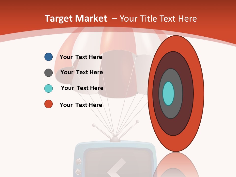A Television With A Parachute On Top Of It PowerPoint Template