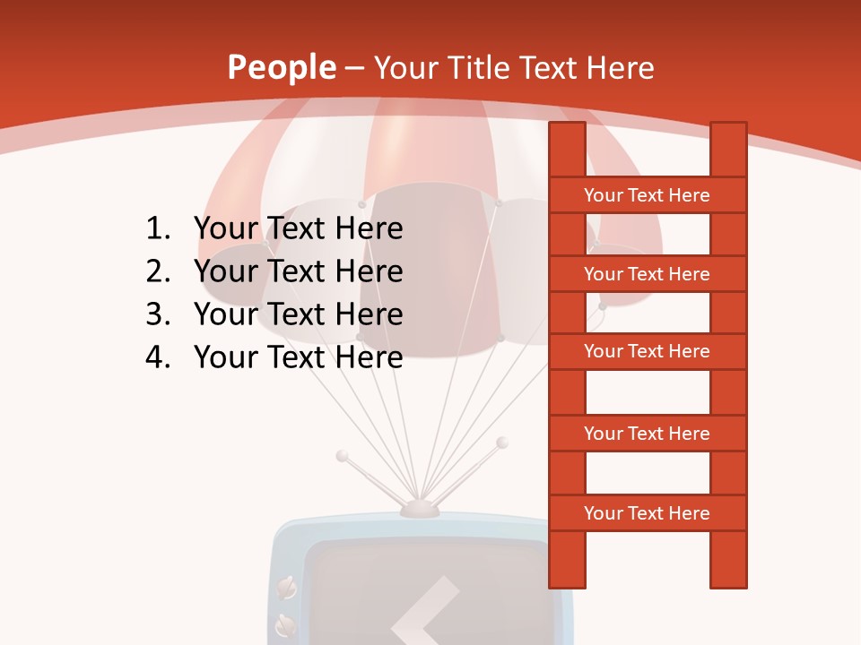 A Television With A Parachute On Top Of It PowerPoint Template