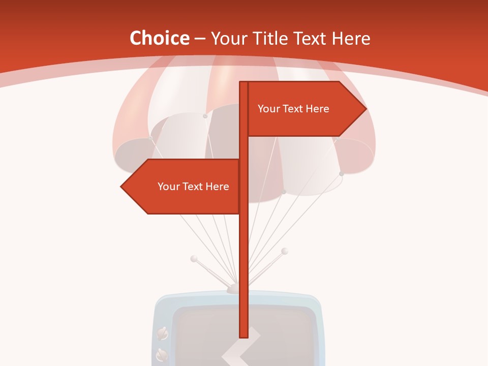 A Television With A Parachute On Top Of It PowerPoint Template