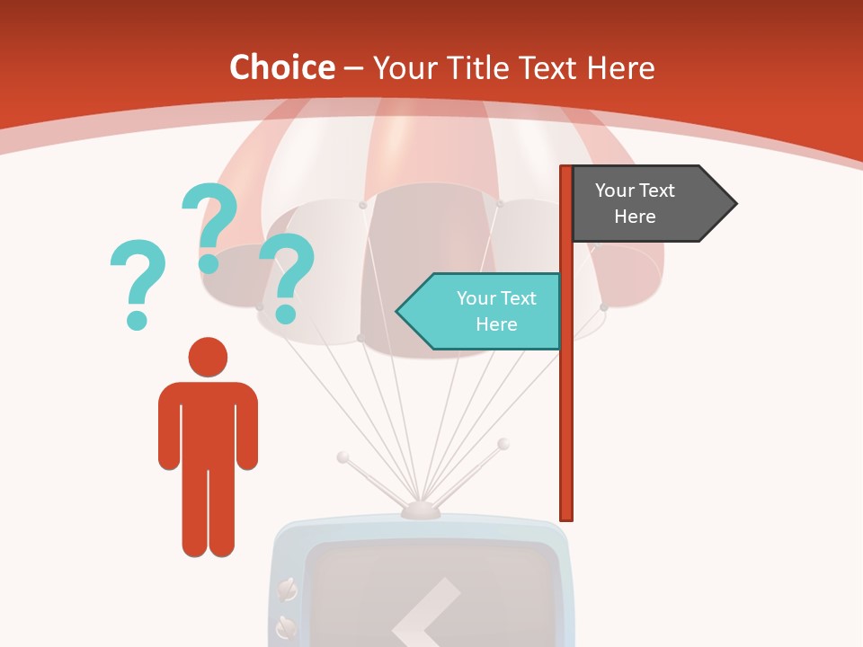 A Television With A Parachute On Top Of It PowerPoint Template