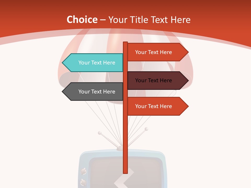 A Television With A Parachute On Top Of It PowerPoint Template