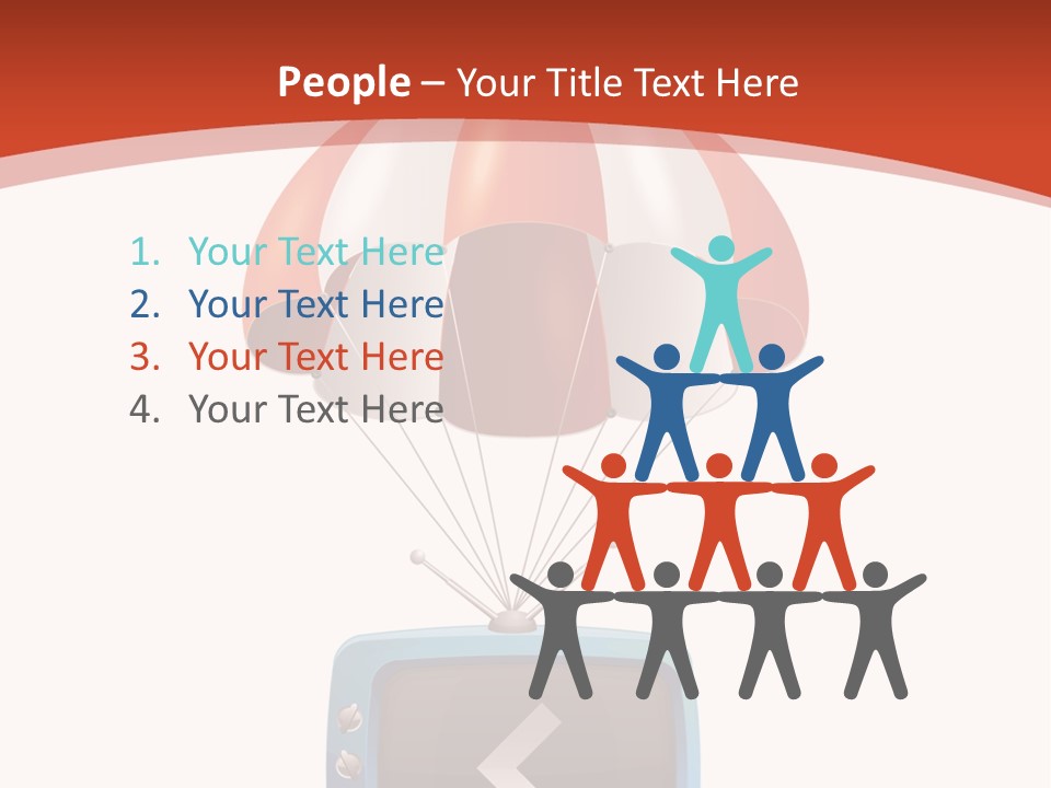 A Television With A Parachute On Top Of It PowerPoint Template