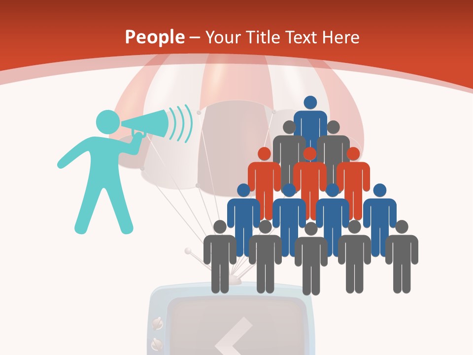 A Television With A Parachute On Top Of It PowerPoint Template