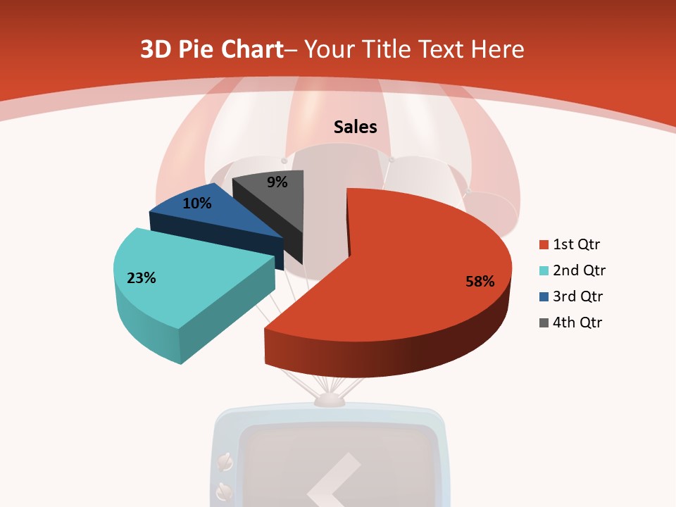 A Television With A Parachute On Top Of It PowerPoint Template