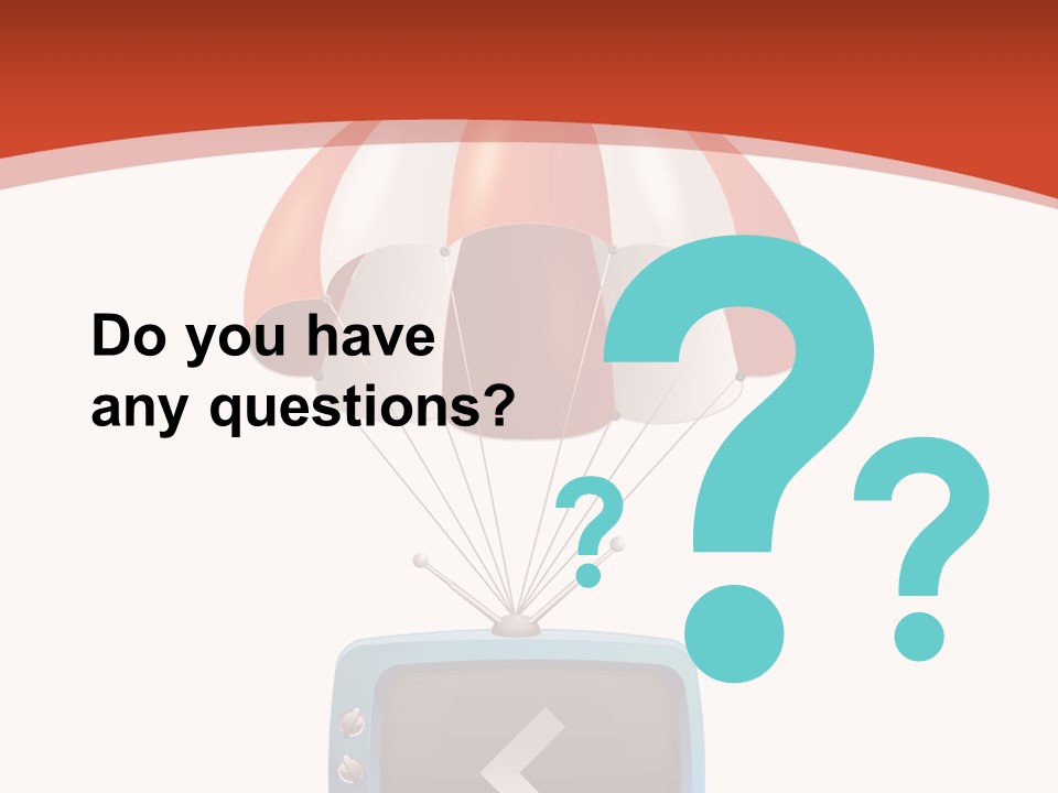 A Television With A Parachute On Top Of It PowerPoint Template