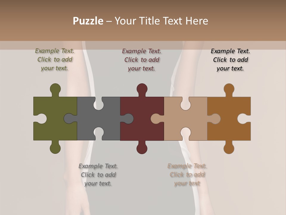 A Beautiful Woman In A Black And White Dress PowerPoint Template