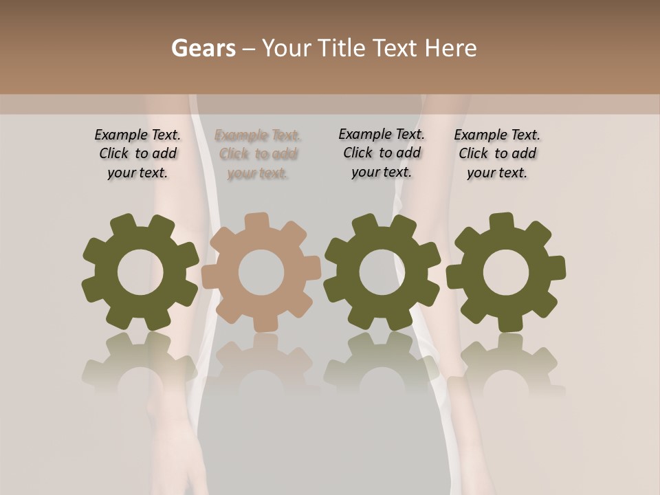 A Beautiful Woman In A Black And White Dress PowerPoint Template