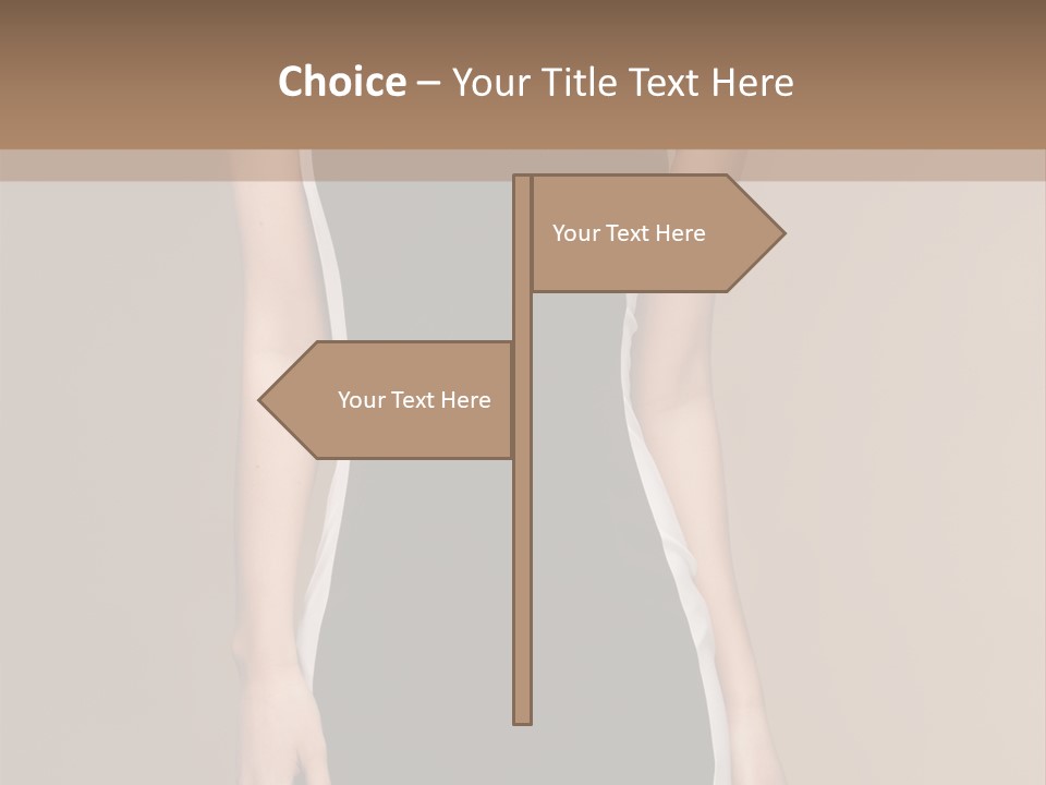 A Beautiful Woman In A Black And White Dress PowerPoint Template