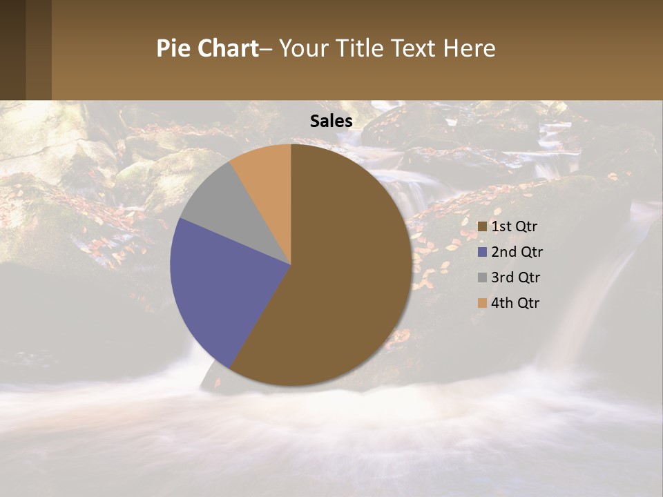 A Stream Of Water Surrounded By Rocks And Leaves PowerPoint Template