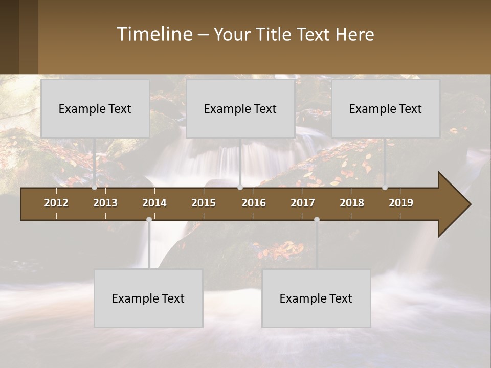 A Stream Of Water Surrounded By Rocks And Leaves PowerPoint Template