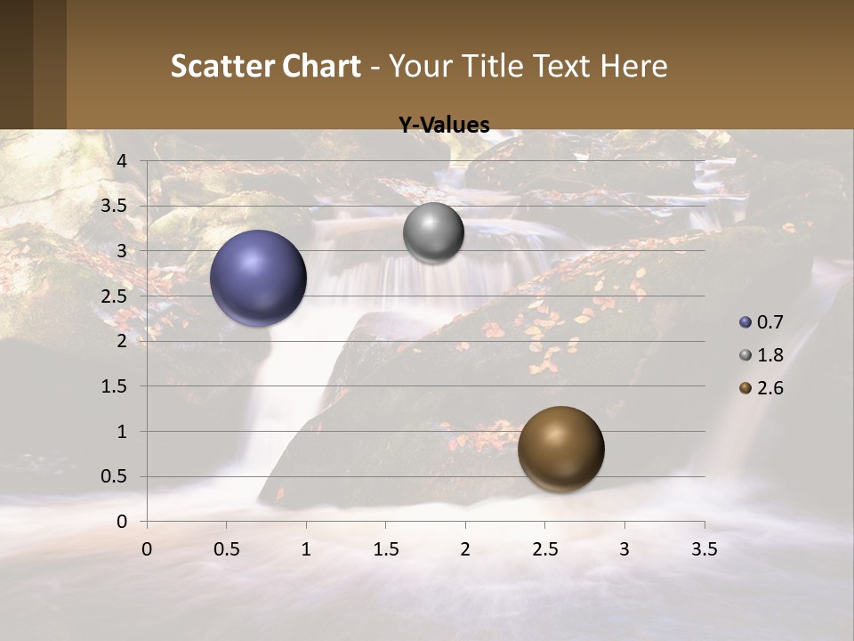 A Stream Of Water Surrounded By Rocks And Leaves PowerPoint Template