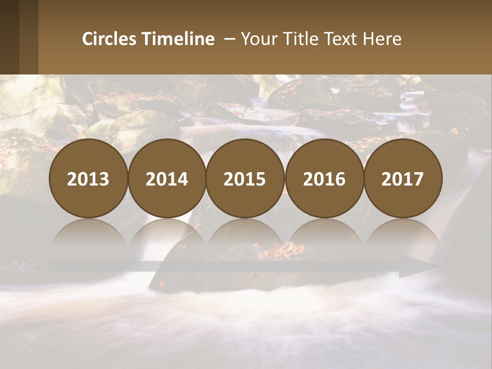 A Stream Of Water Surrounded By Rocks And Leaves PowerPoint Template