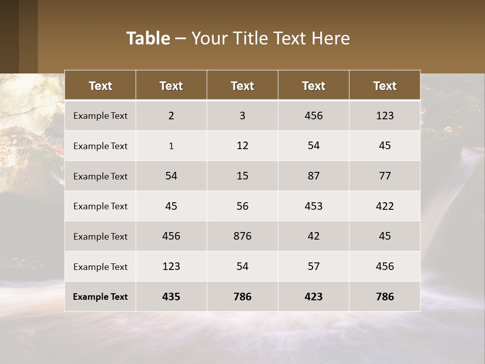 A Stream Of Water Surrounded By Rocks And Leaves PowerPoint Template
