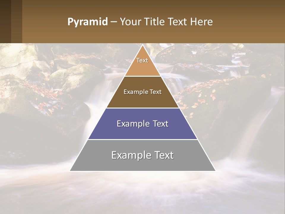 A Stream Of Water Surrounded By Rocks And Leaves PowerPoint Template