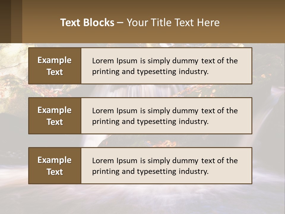 A Stream Of Water Surrounded By Rocks And Leaves PowerPoint Template