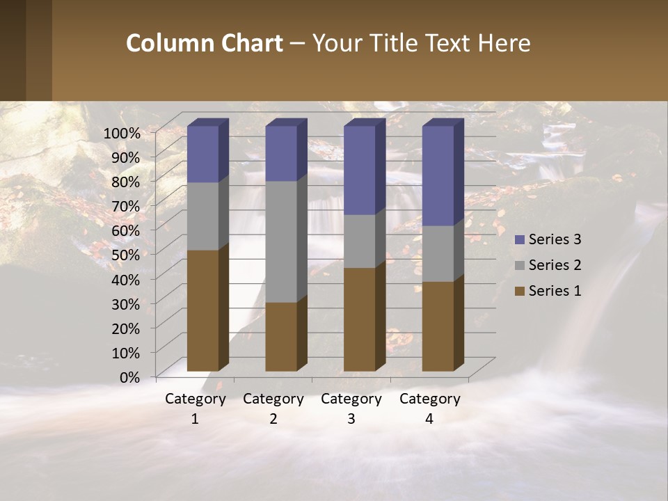 A Stream Of Water Surrounded By Rocks And Leaves PowerPoint Template