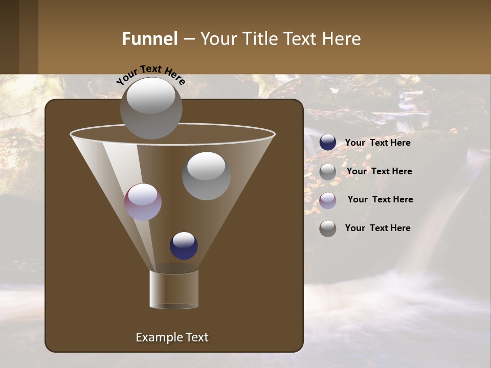 A Stream Of Water Surrounded By Rocks And Leaves PowerPoint Template