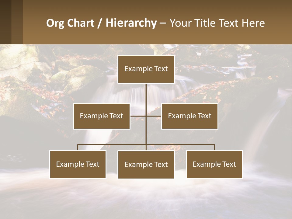 A Stream Of Water Surrounded By Rocks And Leaves PowerPoint Template